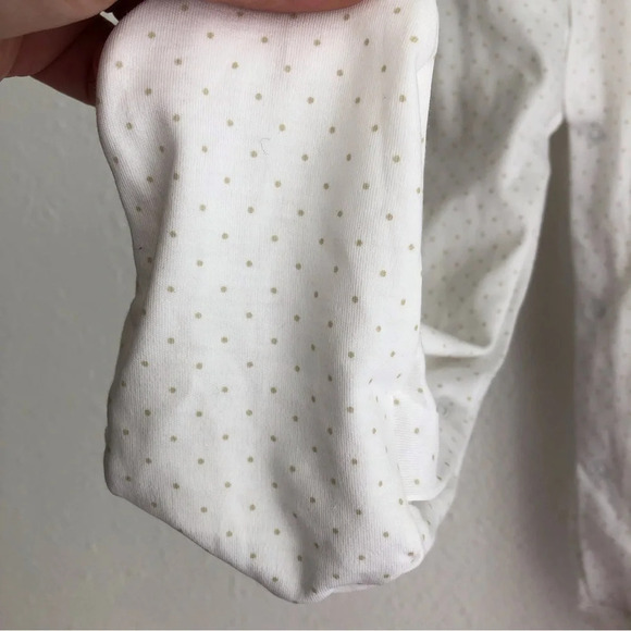NWT Dondolo footie sleeper white with tiny taupe polka dots size 2T - Picture 12 of 12